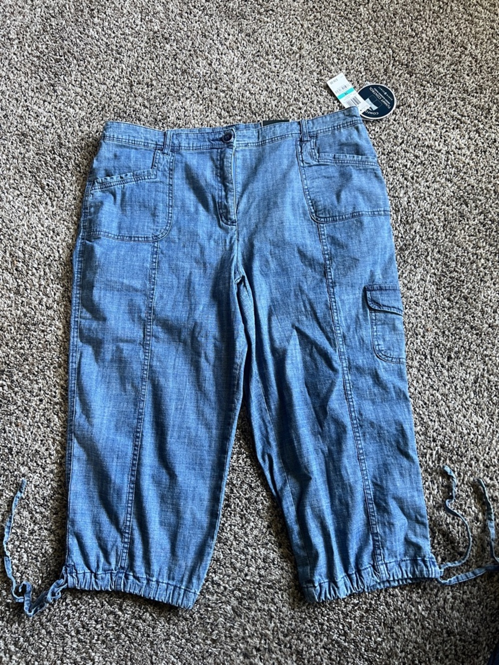 Karen Scott Denim-Style Blue Casual Pants